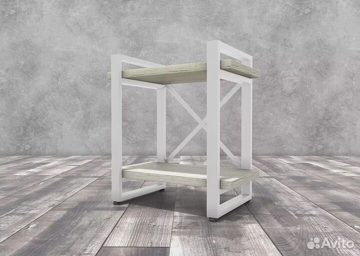 Тумба прикроватная Айсберг Лофт 40 белый/дуб крафт