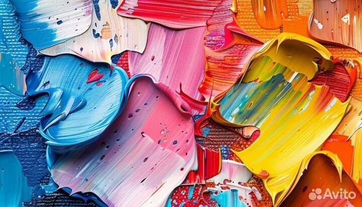 Яркая картина мазками вибрации красок Талант