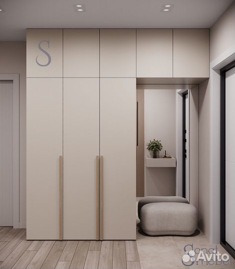 Шкаф распашной однодверный №12 (дуб). 550х2400