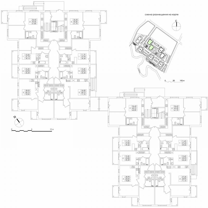 2-к. квартира, 71,1 м², 1/4 эт.