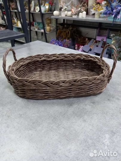 Поднос ручной работы из бумажной лозы / корзина
