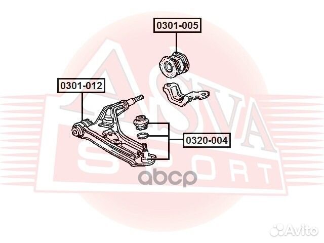 0320-004 asva опора шаровая переднего нижнего Р