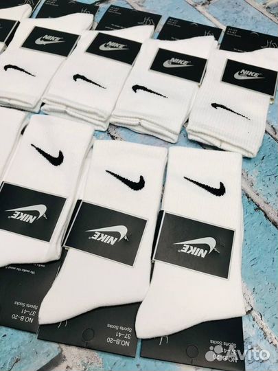 Носки Nike высокие белые хлопок