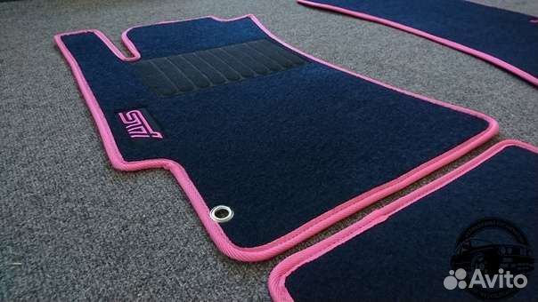 Автоковрики для Subaru Impreza GD, сине-розовые