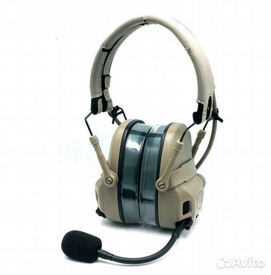 Гарнитура для рации активная тактическая с шумопод