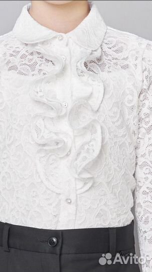 Блузка нарядная кружевная школьная, в комплекте с
