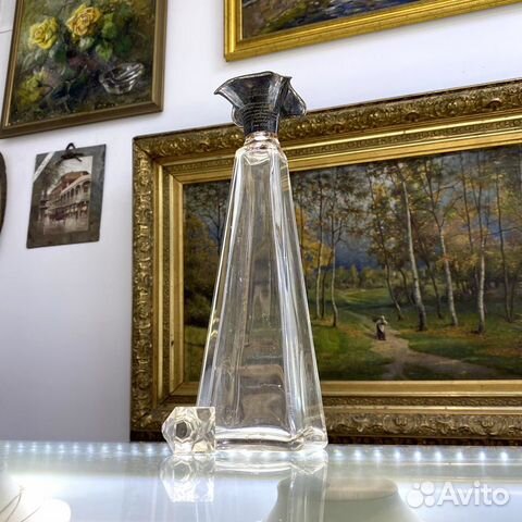Старинный хрустальный графин. Серебро 900 проба
