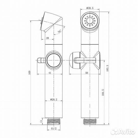 Гигиенический душ Lemark LM8075BL Черный