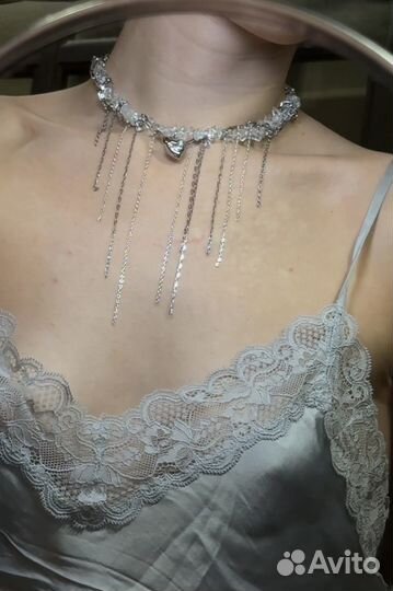 Чокер из натуральных камней колье