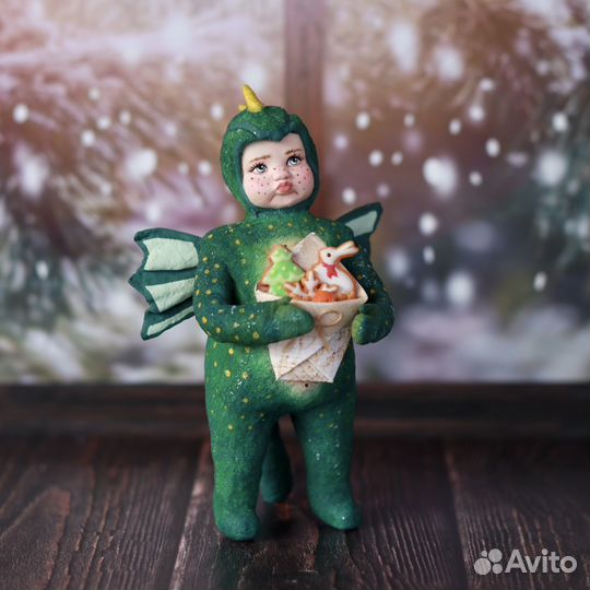 Ватная игрушка дракон