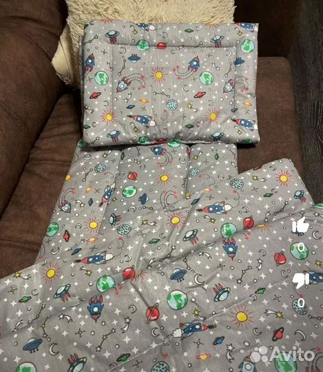 Комплект в коляску подушка матрас одеяло