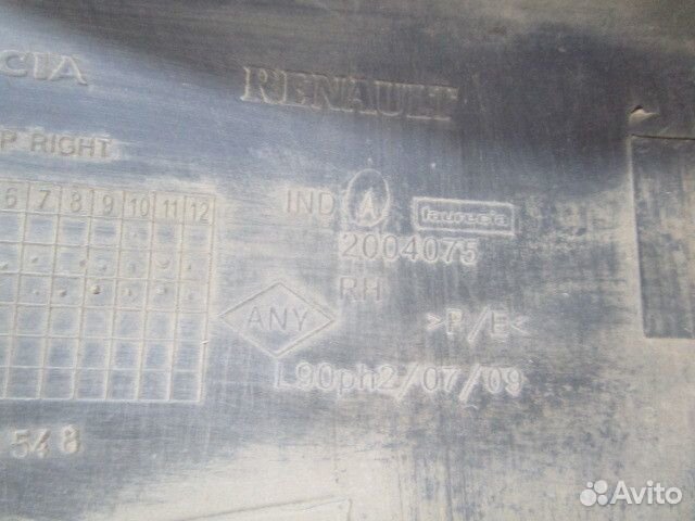Решетка в бампер правая Renault Logan 2005-2014 (п