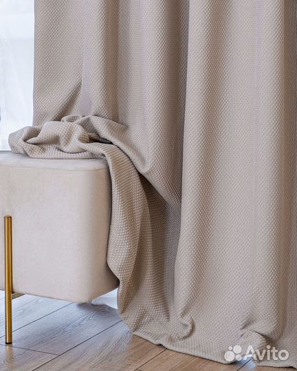 Премиум Шторы Ламия сливочный новые на окна пошив