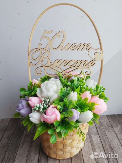 Букет из мыла ручной работы тюльпаны 8 марта