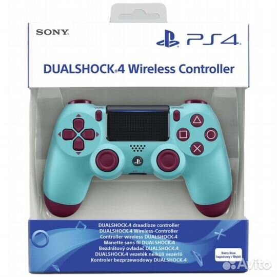 Dualshock 4 ягодно голубой