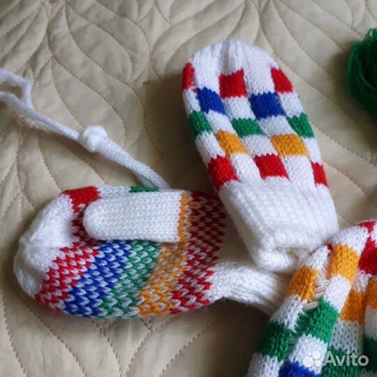 Новая шапка с варежками