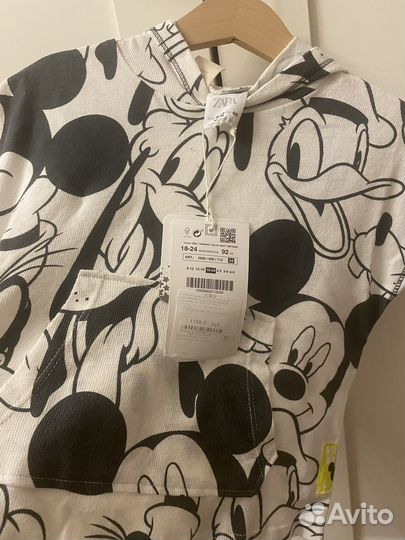 Новая кофта zara 92 размер микки маус