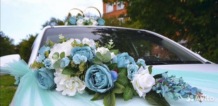 Свадебное украшение в мятном/бирюзовом цвете