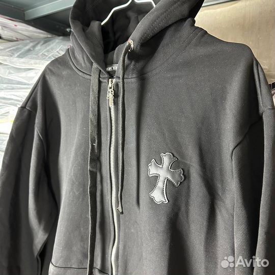 Зип худи chrome hearts черное