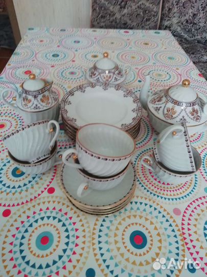 Чайный сервиз лфз, тарелки и селедница СССР