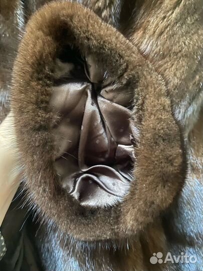 Шуба норковая с капюшоном