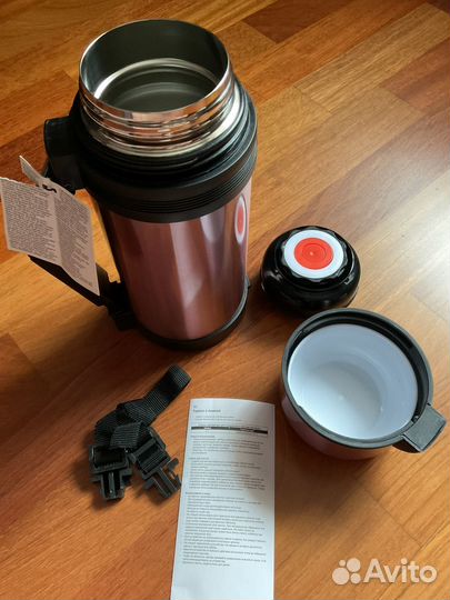 Термос 1,2 литра,новый,нержавстальной,с помпой
