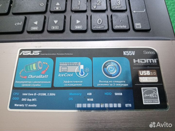 Ноутбук asus k55v