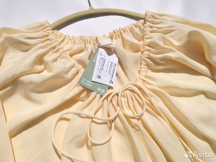 Льняное платье hm новое 46 48 50 52 54 макси