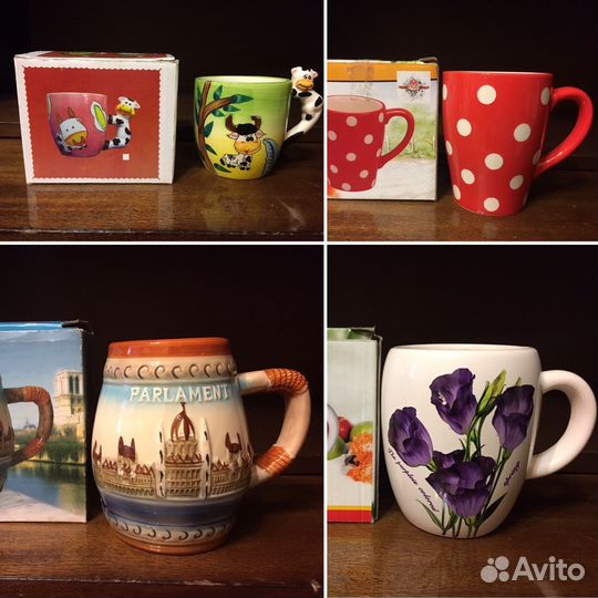Много новой посуды. Кружки, наборы