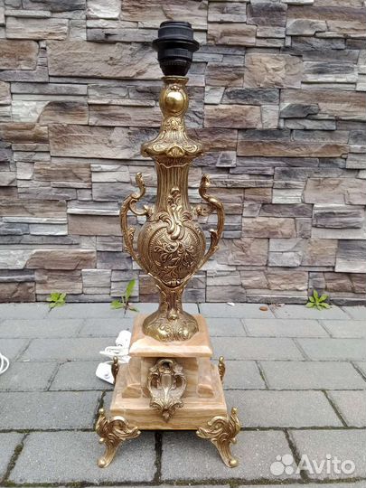 Настольная лампа, Винтаж, мрамор, бронза, Швеция