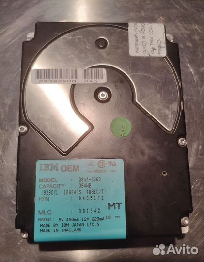 Жесткий диск IBM dsaa-3360/IDE/364MB.Винтажный