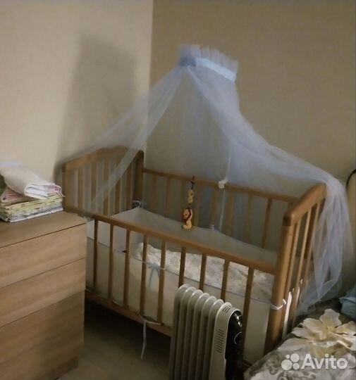Балдахин с креплением и бортики в кроватку
