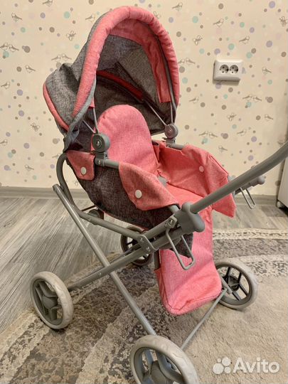 Коляска-трансформер кукольная с люлькой-переноской
