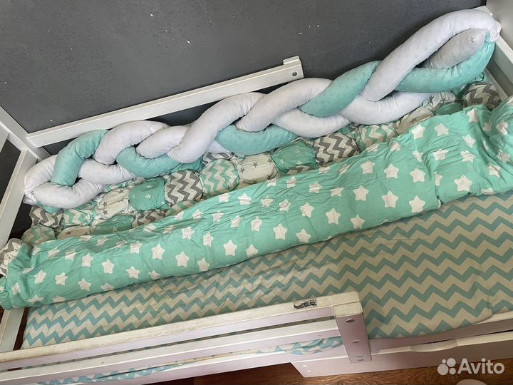 Бортик косичка/одеяло бомбон