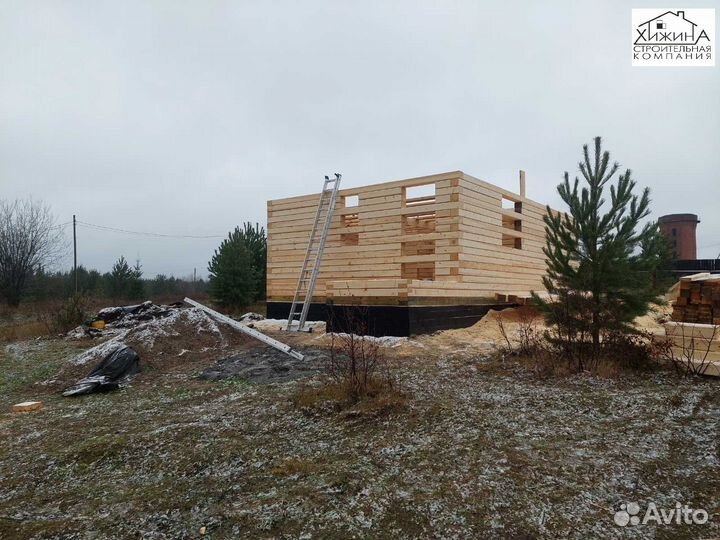 Строительство домов из бруса 6х9м. с крыльцом