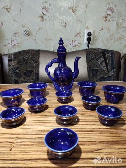 Графин(кувшин) и стопки, тарелка Конаково