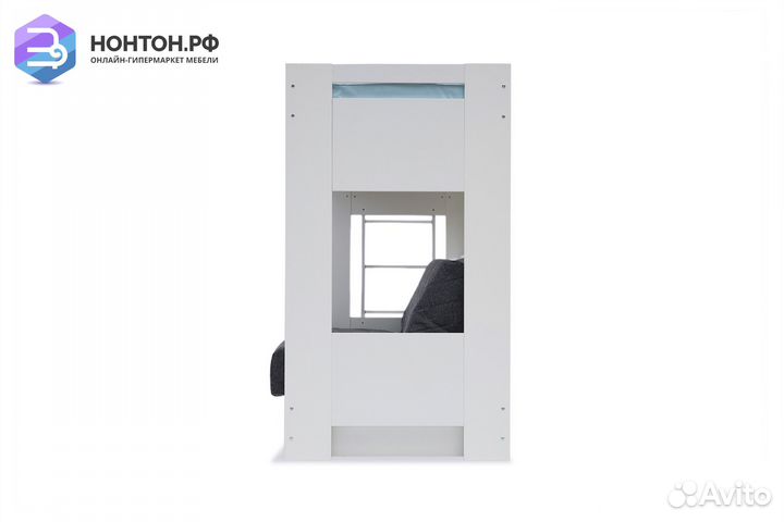 Двухъярусная кровать с диван-кроватью темно-серый