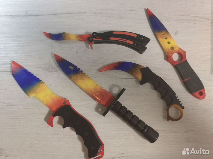 Деревянный нож бабочка Мраморный Градиент