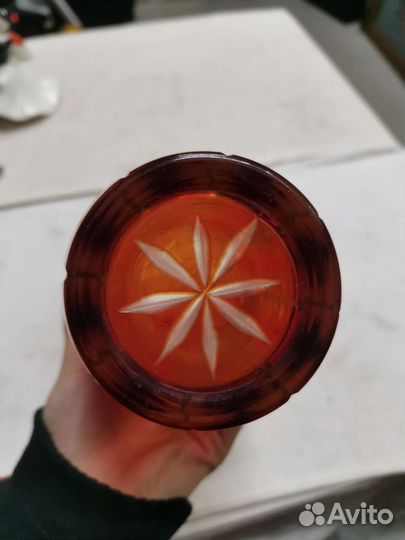 Ваза для цветов Красное стекло 28 см СССР (Ч)