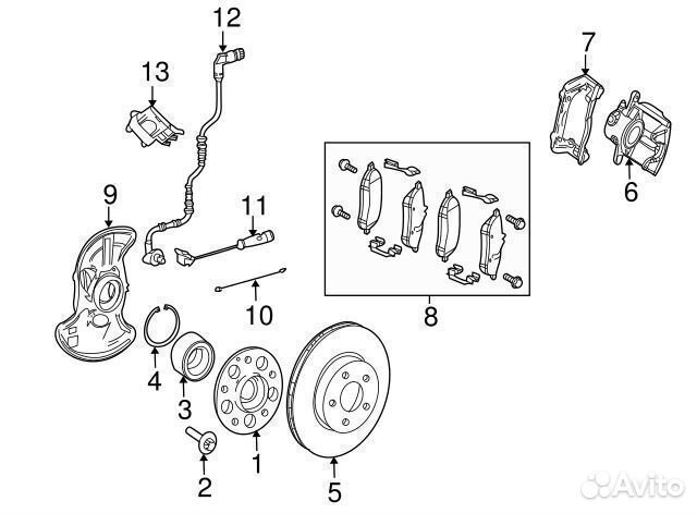 Подшипник ступицы передней mb w204/w212/w221/x204