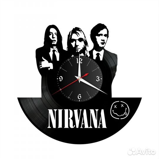 Часы настенные Группа Нирвана Nirvana из винила, №