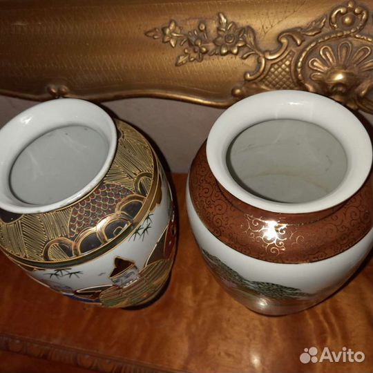 Парные вазы Япония роспись