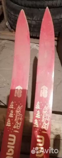 Лыжи деревянные с палками