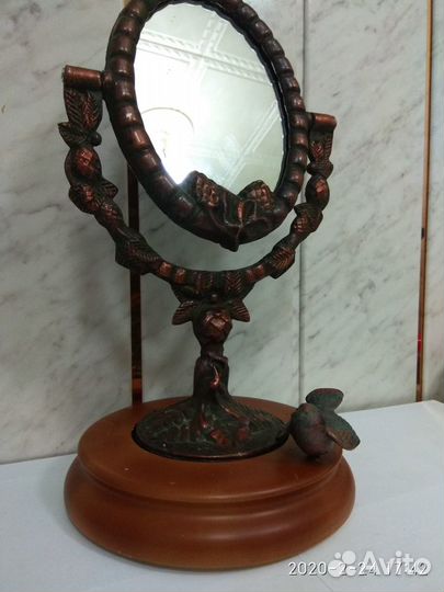 Ретро зеркало настольное поворотное. Старинаааа