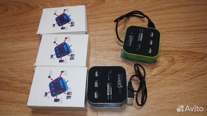 Usb хаб+картридер новый. С подсветкой