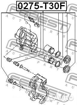 Рем. к-кт суппорта nissan X-trail 00-06 пер.(4 пыл