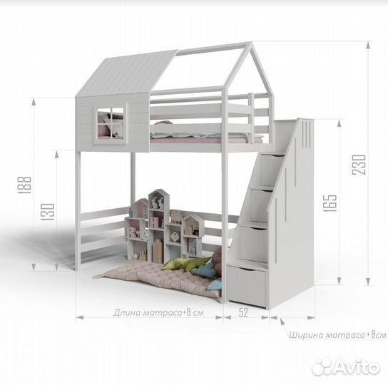 Детская кровать чердак и игровая зона