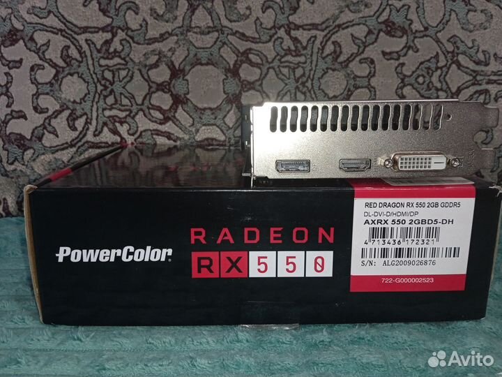 Radeon RX 550 red dragon 2 гб