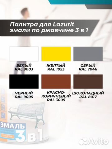 Эмаль 3 в 1 Lazurit 0.8 кг глянцевая белая