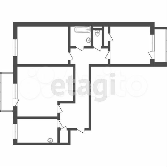 3-к. квартира, 64,4 м², 5/9 эт.